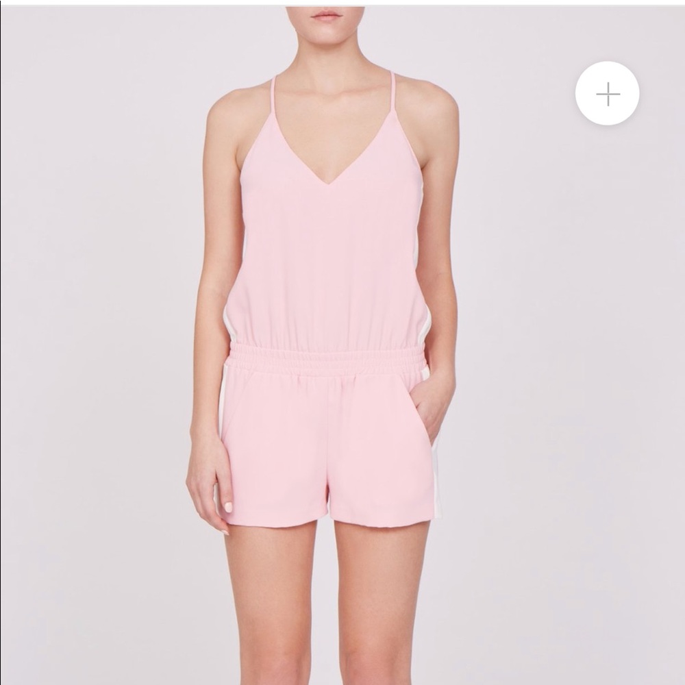 Pink Amanda Uprichard Track Romper in Tulip